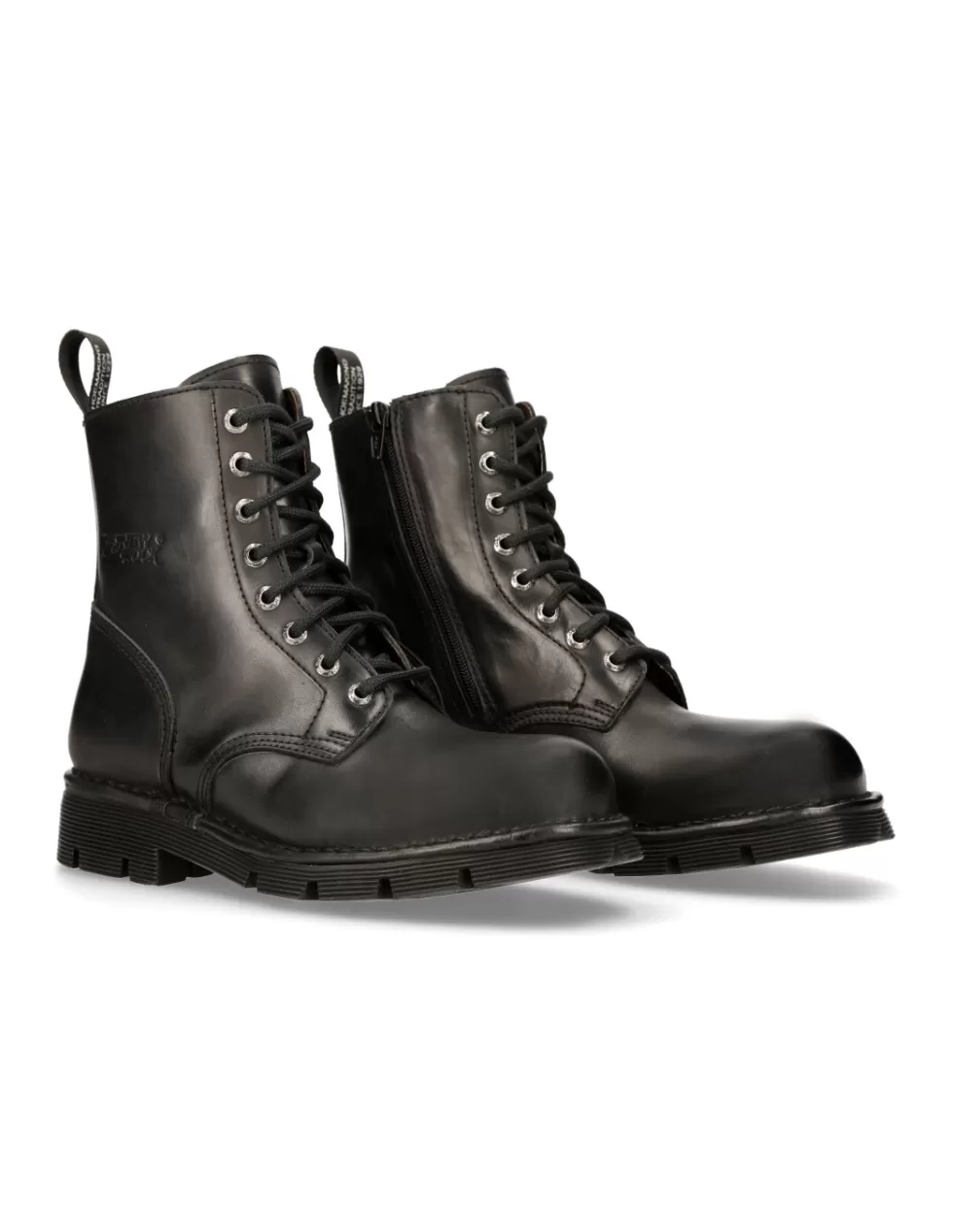 Military | Boots*New Rock ANKLE BOOT BLACK PLANING WITH LACES M-NEWMILI084-S1