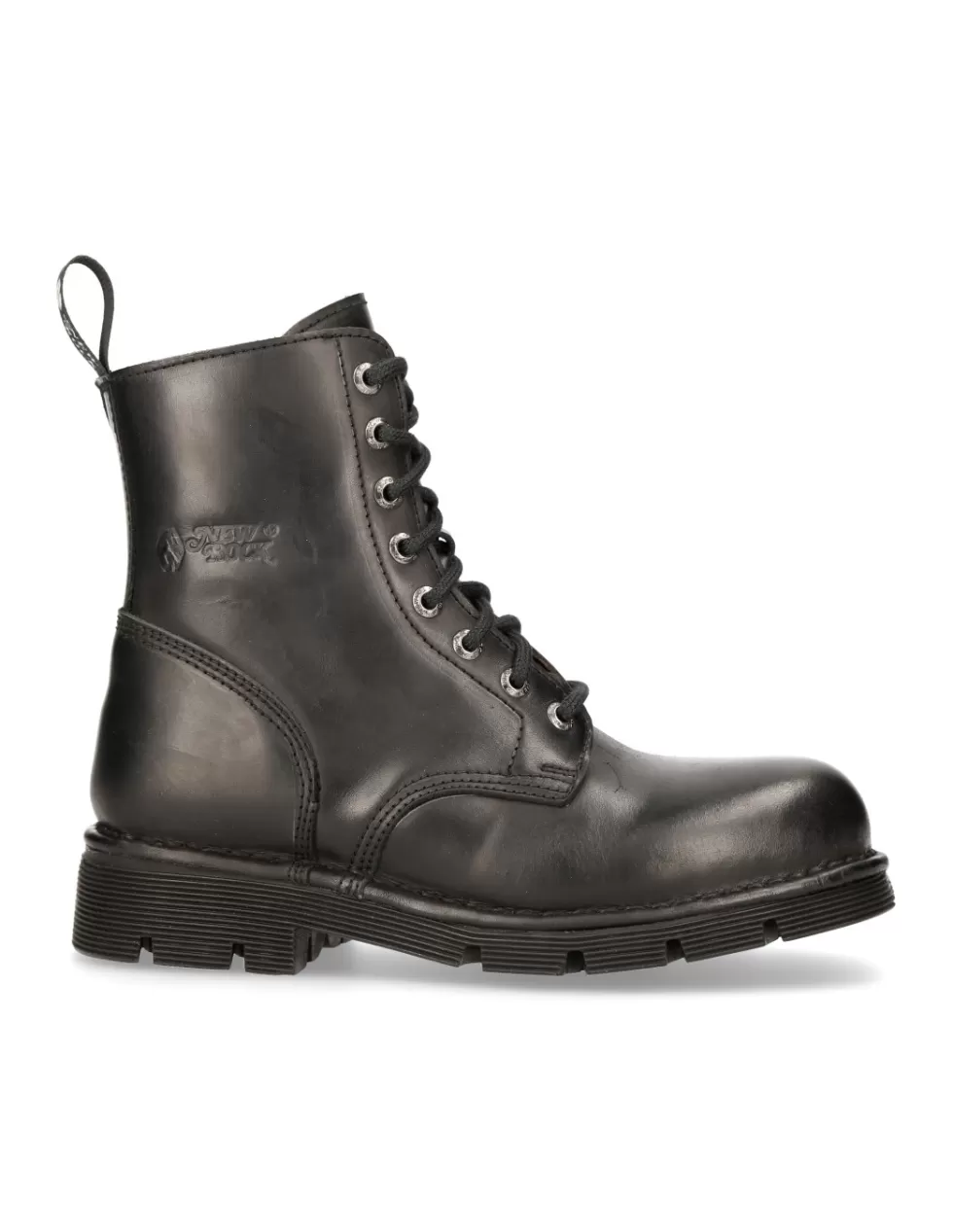 Military | Boots*New Rock ANKLE BOOT BLACK PLANING WITH LACES M-NEWMILI084-S1