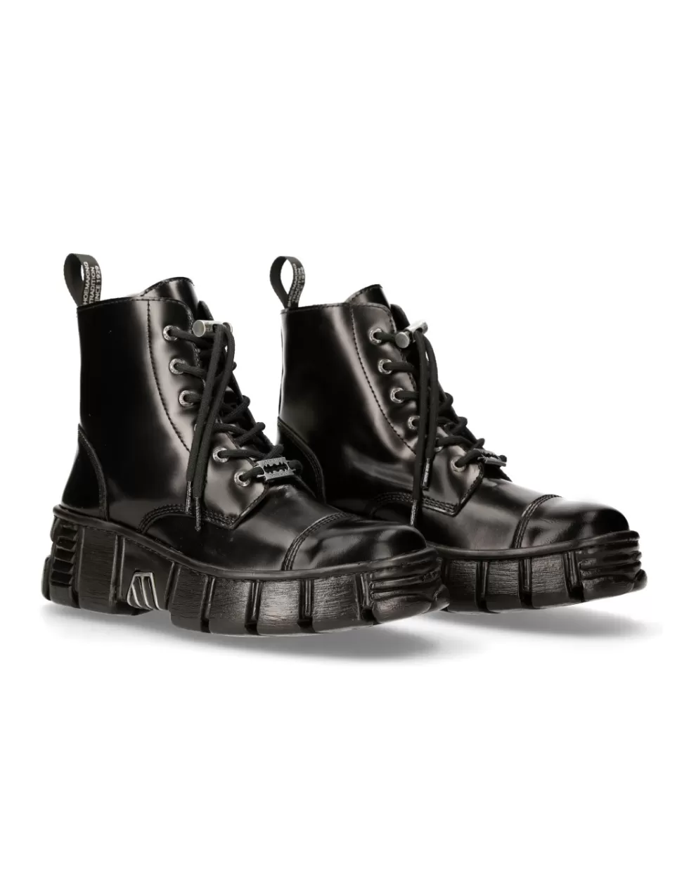 Boots | Boots*New Rock ANKLE BOOT BLACK TOWER WITH LACES M-WALL005N-C6