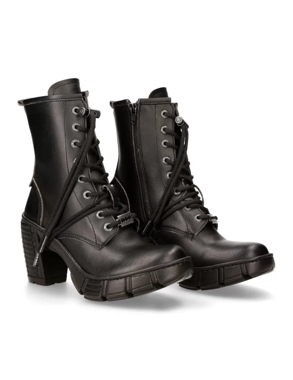 Heels | Booties*New Rock ANKLE BOOT BLACK WITH LACES M-TRCASCO007-V2