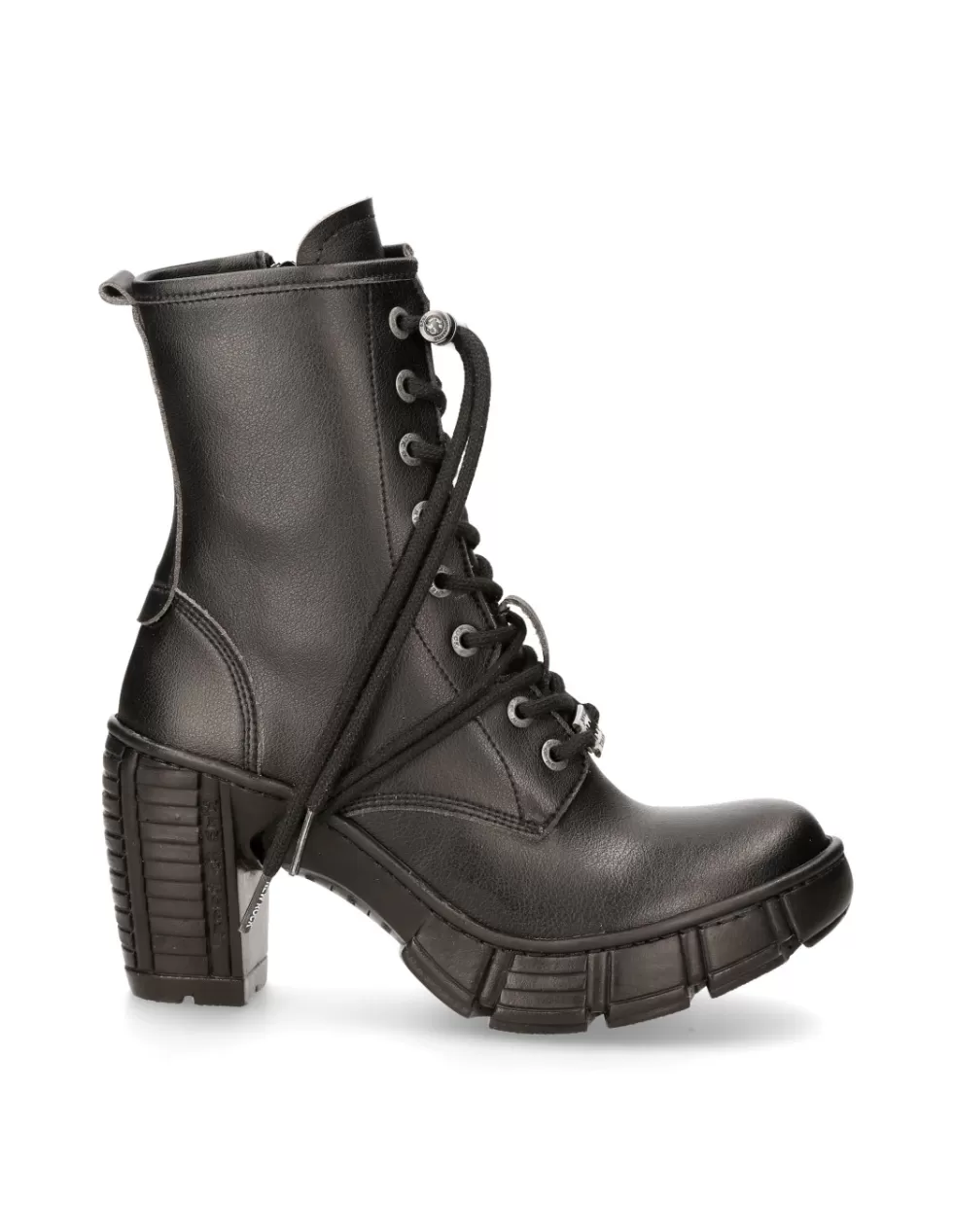 Heels | Booties*New Rock ANKLE BOOT BLACK WITH LACES M-TRCASCO007-V2