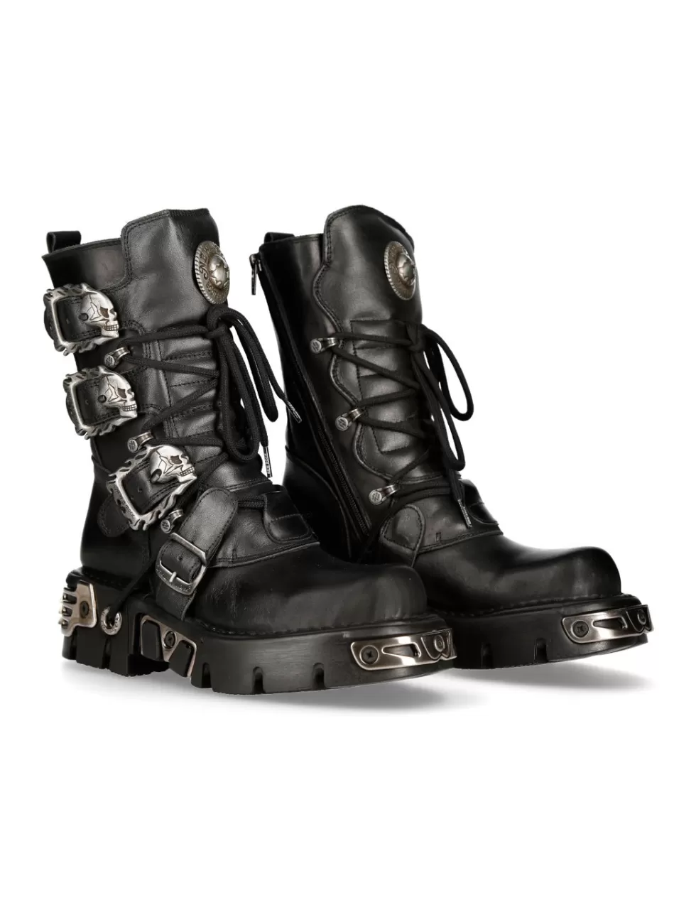 Boots | Boots*New Rock BOOT BLACK REACTOR WITH BUCKLES AND LACES M-391-S1