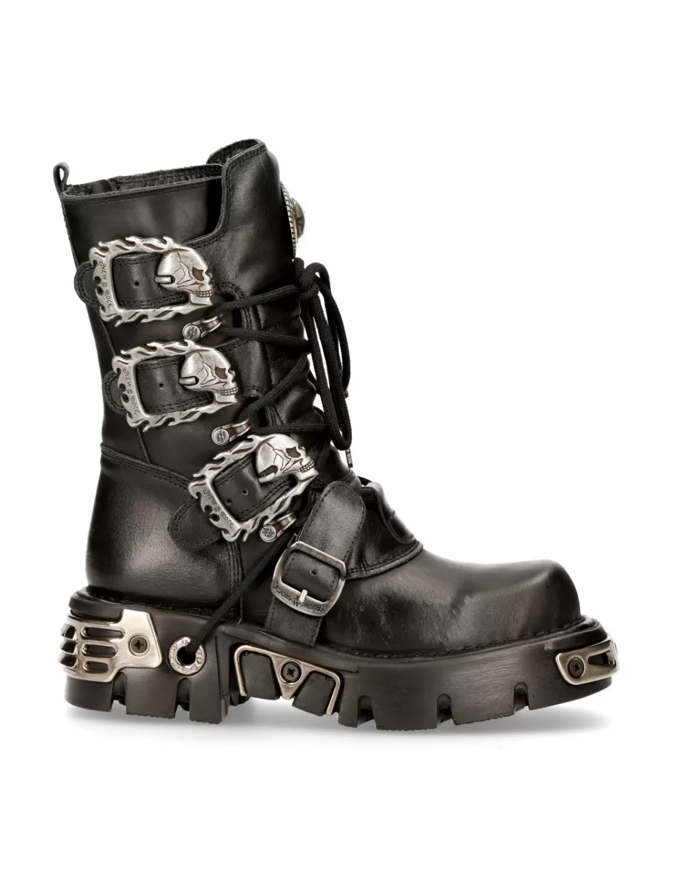 Boots | Boots*New Rock BOOT BLACK REACTOR WITH BUCKLES AND LACES M-391-S1